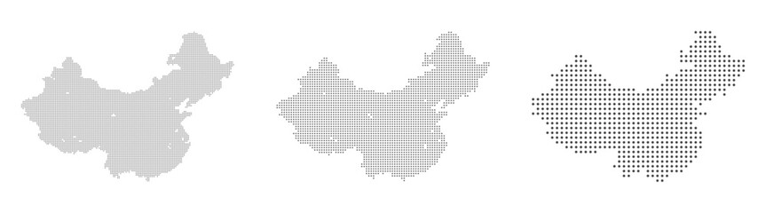 Obraz premium Abstract China Map with dot Pixel Spot Modern Concept Design Isolated on White background Vector illustration.