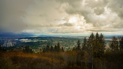 dramatic clouds over Fraser Valley, BC
