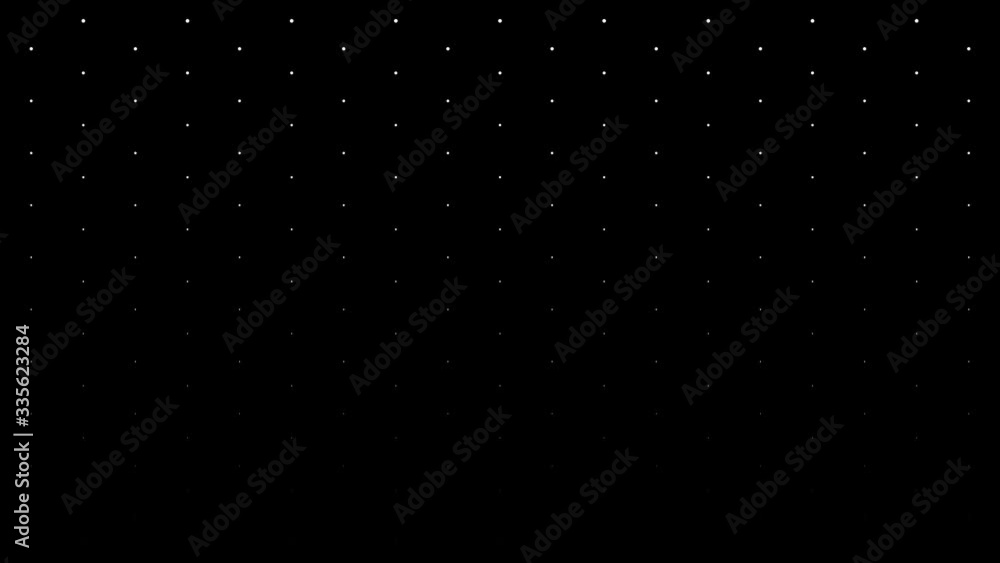 Poster dynamic black and white composition with dots scaling. retro and vintage pattern animation