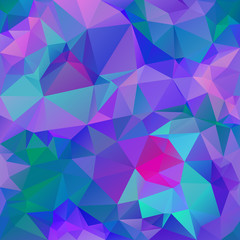 Obraz premium vector abstract irregular polygon square background - triangle low poly pattern - neon vibrant color blue green purple violet pink