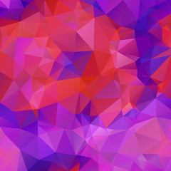 vector abstract irregular polygon square background - triangle low poly pattern - vibrant neon color hot pink magenta red purple violet blue