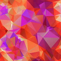 vector abstract irregular polygon square background - triangle low poly pattern - vibrant neon color orange red pink purple violet