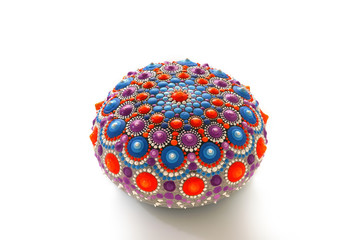 Beautiful hand painted mandala on white background