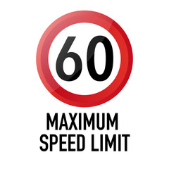 Maximum speed limit zone Information and Warning Road traffic street sign, vector illustration isolated on white background for learning, education, driving courses, sticker. From collection