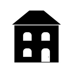 House icon in solid line style. Mansion, residential property symbol. Real estate concept.