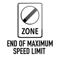 End of maximum speed limit Information and Warning Road traffic street sign, vector illustration isolated on white background for learning, education, driving courses, sticker. From collection