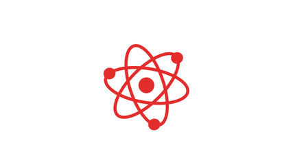 Fototapeta na wymiar Amazing red atom icon on white background,Best atom icon