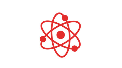 Amazing red atom icon on white background,Best atom icon