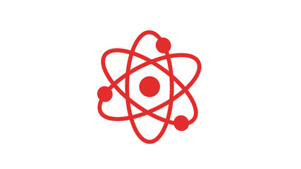 Amazing red atom icon on white background,Best atom icon