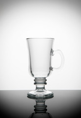 
Glass cup on a white background