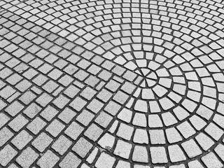 Tile texture background. Concrete paved block floor pattern for background.Urban street on stone...
