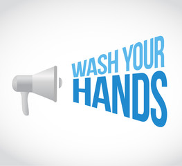 loudspeaker wash your hands message