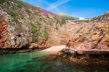 deserted and lonely silver on a cliff, in the middle of the mountain, on summer vacation, portugal