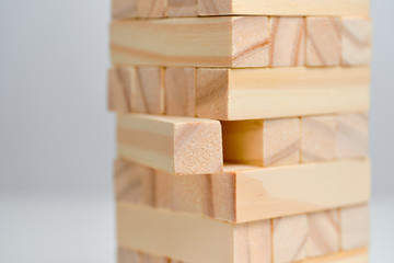 Concept analyze big date. Wooden blocks on a white background background.
