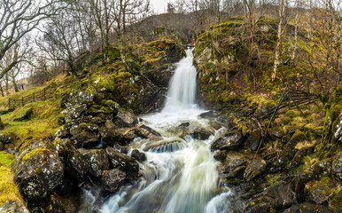 Naklejka na ściany i meble Stunning natural waterfall, Highlands, Scotland