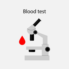 Blood test. Blood test apparatus. Vaccine research. Medical equipment. Vector. Flat cartoon style. Isolated on white background