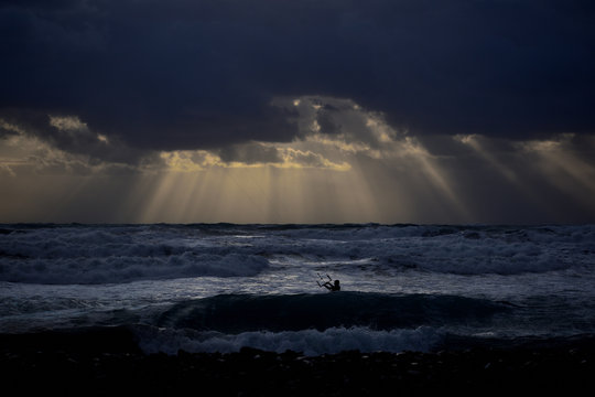 sea sports on the sunset © Peter Vanfot