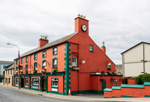 Facade of a traditional Irish house. Arklow. Ireland