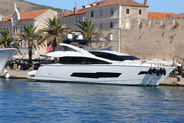 Fototapeta premium Motor yacht at sea in Croatia