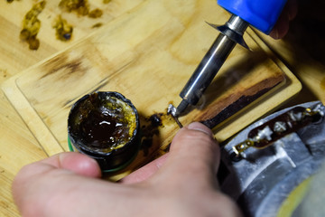 Nickel cobalt speaker 25gd-26. Repair of acoustic dynamics, ration soldering wire on speaker.