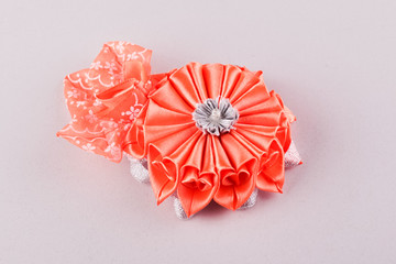 Kanzashi hairpin made of special ribbons