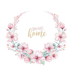 Vector flowers set. Beautiful wreath. Elegant floral collection with isolated blue,pink leaves and flowers, hand drawn watercolor. Design for invitation, wedding or greeting cards