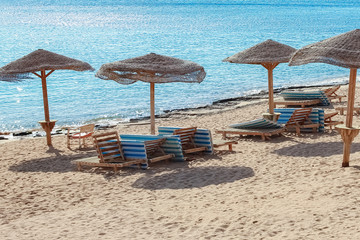 Beautiful seashore vacation on nature landscape background