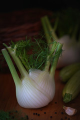 Composition with fennel, garlic