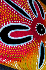 didgeridoo Australie cercle abstrait tribal pointillé art peinture