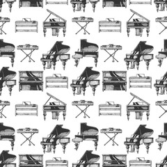 Pattern with different pianos © Oleksandr Babich