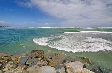 Waves Breaking on a Rocky Coast