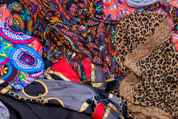 pile of used clothes. Second hand for recycling