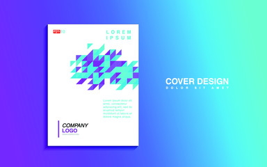 modern business brochure leaflet flyer cover template. Abstract diagonal background lines.