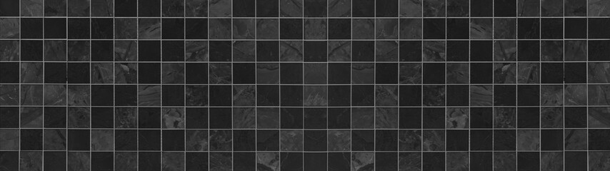 Black anthracite gray square cement concrete vintage retro tiles texture background banner panorama 