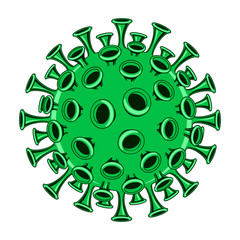 Coronavirus (Covid-19) on white background.