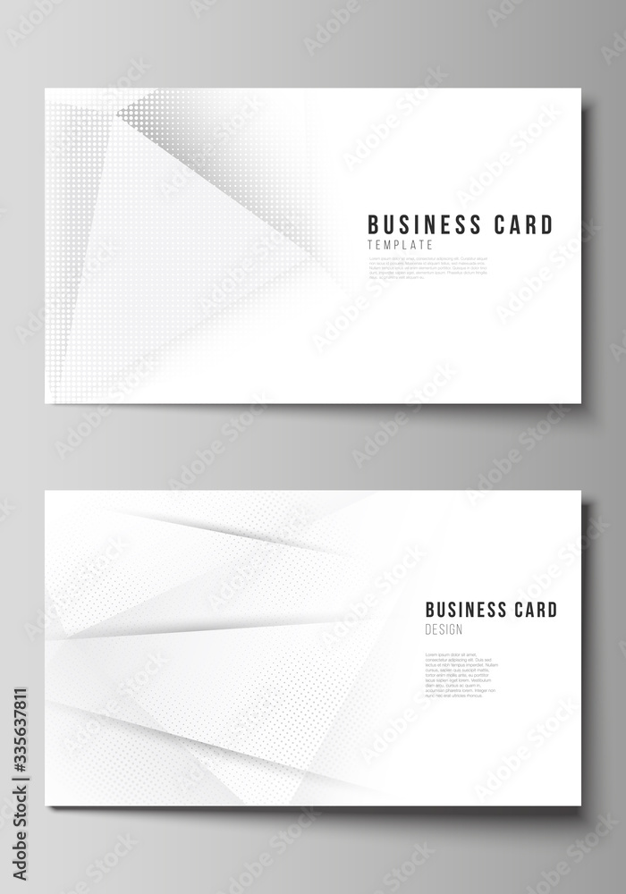 Poster vector layout of two creative business cards design templates, horizontal template vector design. ha