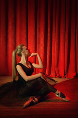 Portrait of a young ballerina on stage