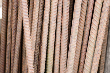 Construction fittings close-up. Reinforcement materials.