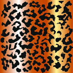 Leopard pattern design, vector illustration background. Animal design. Brown, orange, yellow