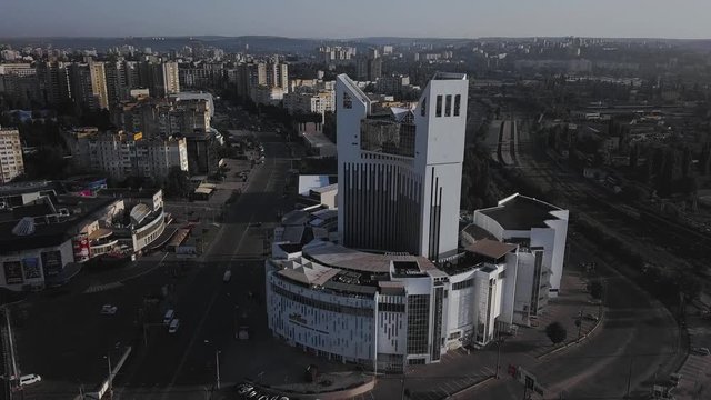 Grand hall and Atrium mall in center of Kishinev, near hotel Cosmos and Kishinev railway