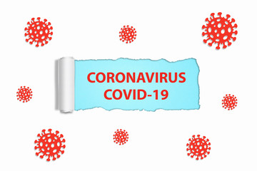 Torn paper with coronavirus covid-19 concept