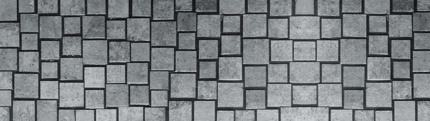 Gray concrete cement stone square cubes texture background banner panorama