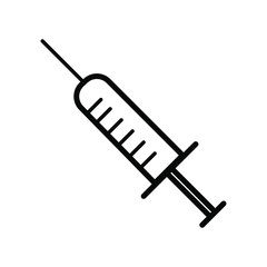 Doctor medical syringe isolated on white background. Vector simple icon for infographic or website. Prevention and treatment of coronavirus covid-19 2019-ncov