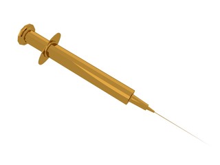 Fototapeta premium gold medical antidote injection syringe