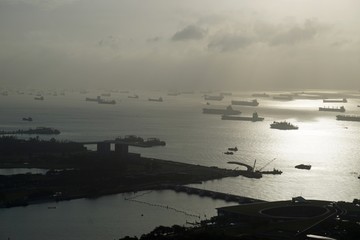 coastline of singapore in the early morning