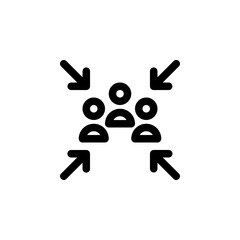 Meeting Point Public Sign Outline Icon Vector Illustration
