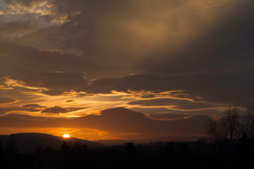 sunset in the sky
