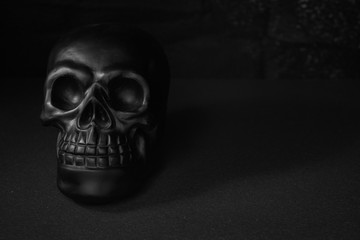 skull on black background