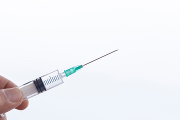 Fototapeta premium Transparent glass drug ampoules and syringe