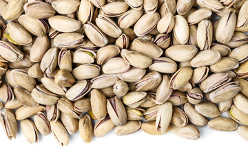 pistachios scattered place for text